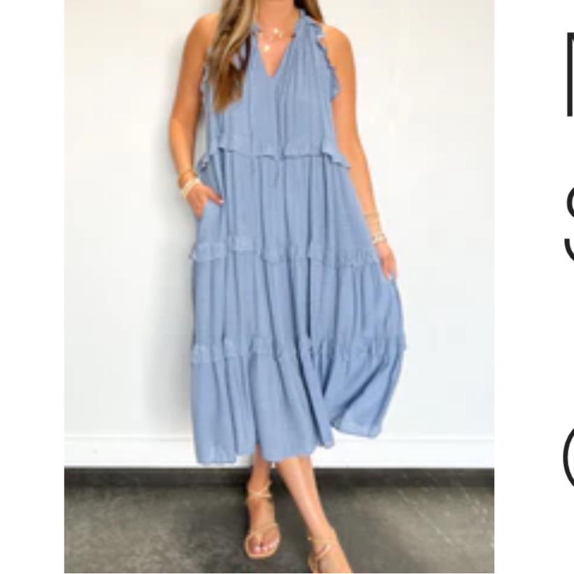 Mockingbird Midi Dress | Steel Blue - L Shop Talulah